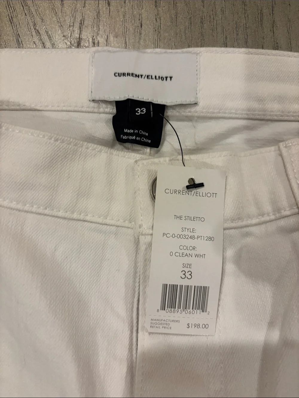 Current/Elliott White Ankle Cropped Jeans